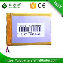 Precio de fábrica de la batería del polímero de litio del modelo 406080 3.7v 2800mah